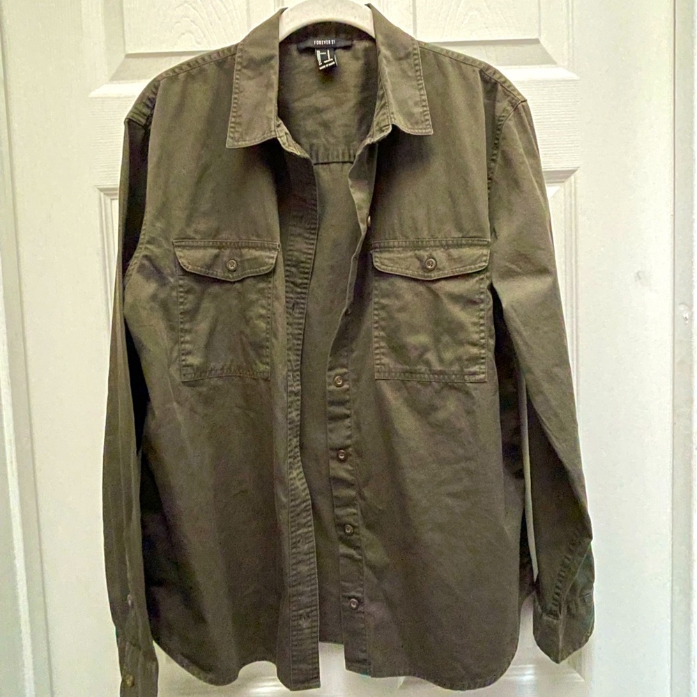 Like new F21 Military Style Button-up Shirt